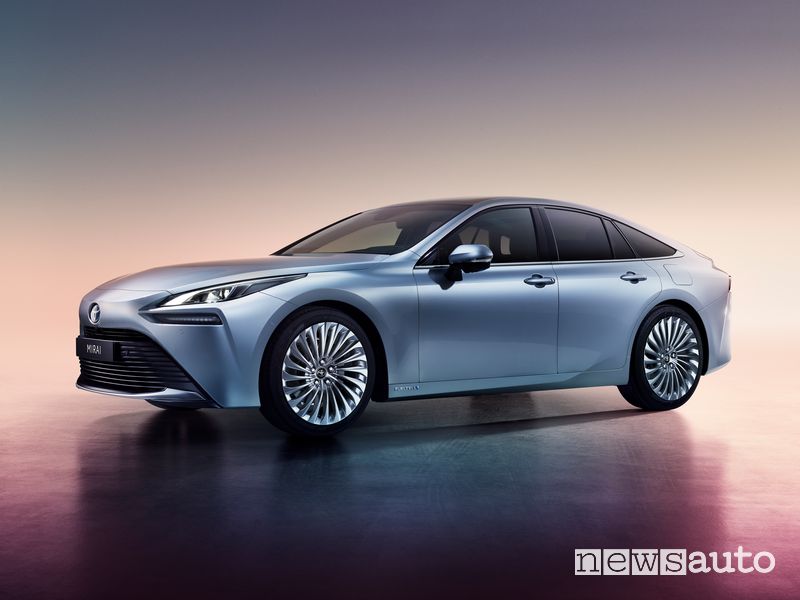 Vista di profilo Toyota Mirai 2020