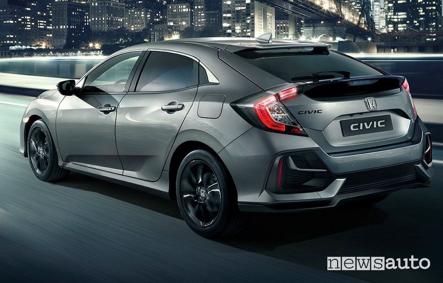 Vista posteriore Honda Civic 2020 restyling