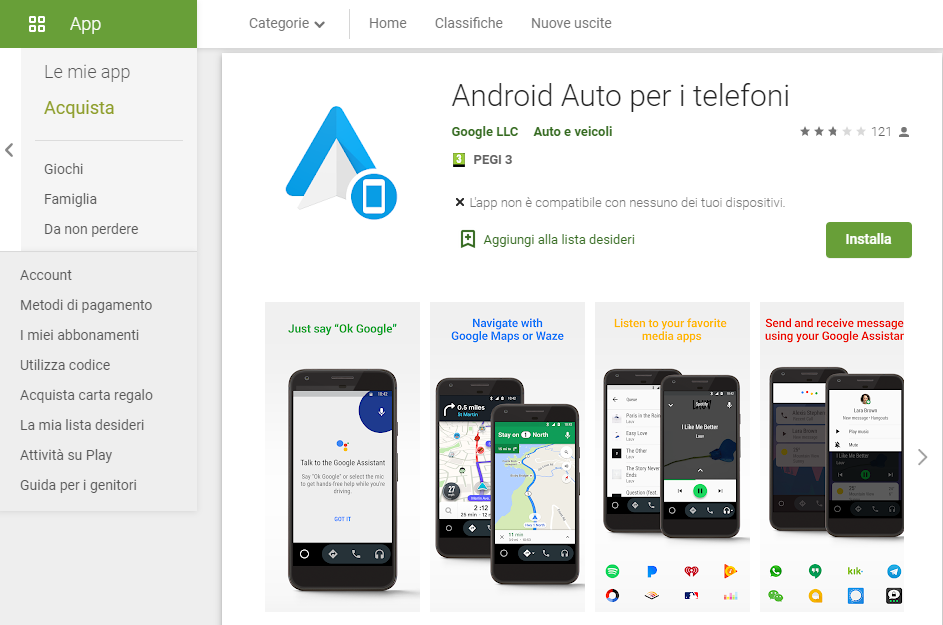 aggiornamento android auto