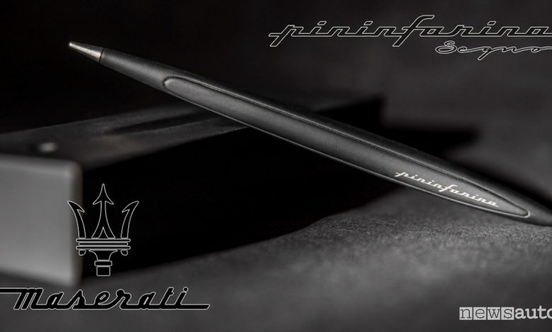 pininfarina segno maserati accessori scrittura