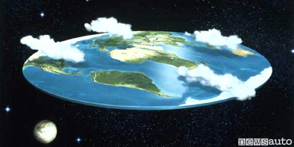 Una immagine della terra piatta, come la vedono i terrapiattisti.
