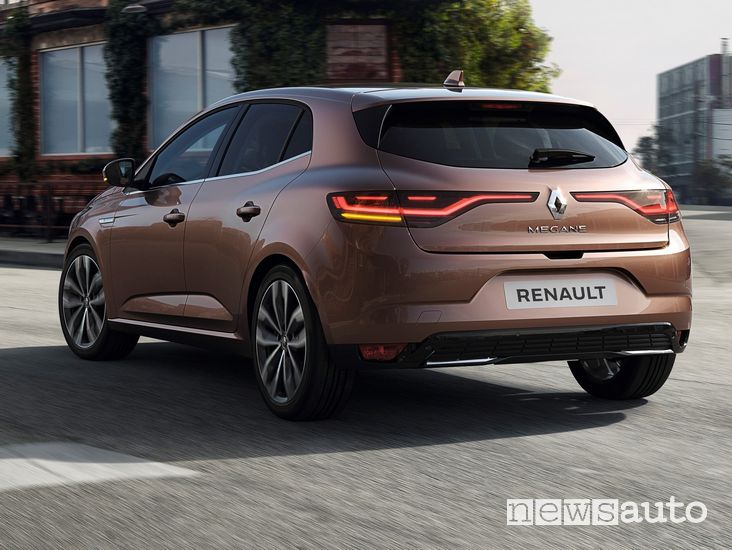 Vista posteriore, frecce dinamiche a led Renault Megane 2020