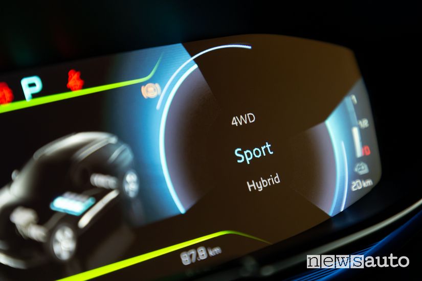 Schermata modalità di guida Sport