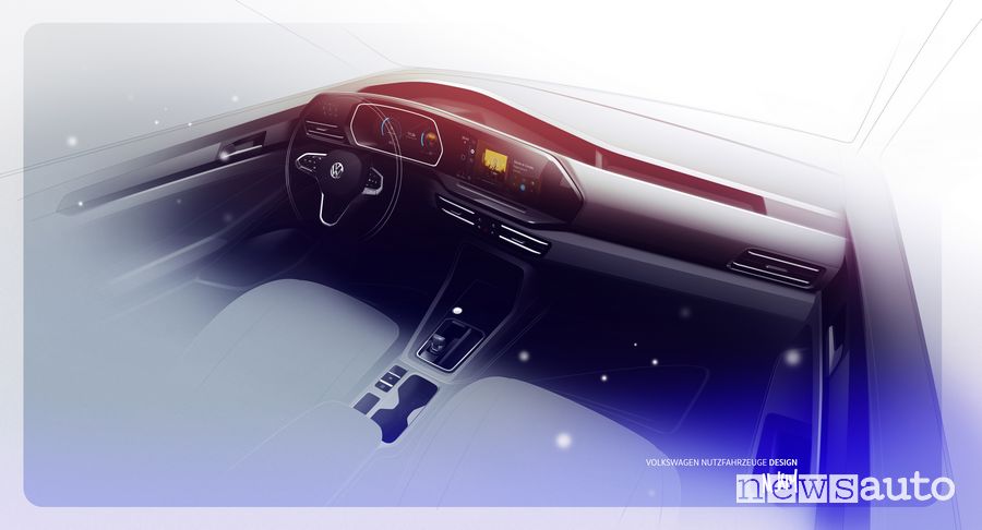 Il cruscotto del nuovo VW Caddy
