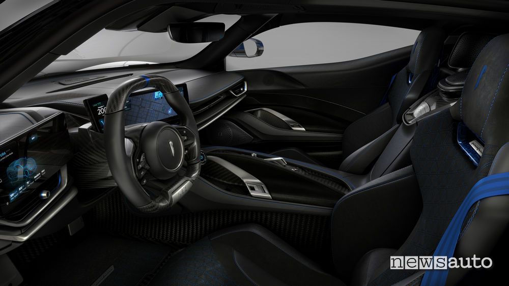 Interni ecosostenibili della Pininfarina Battista Anniversario hypercar elettrica