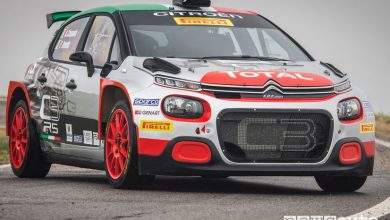 Vista di profilo Citroën C3 R5 rally 2020