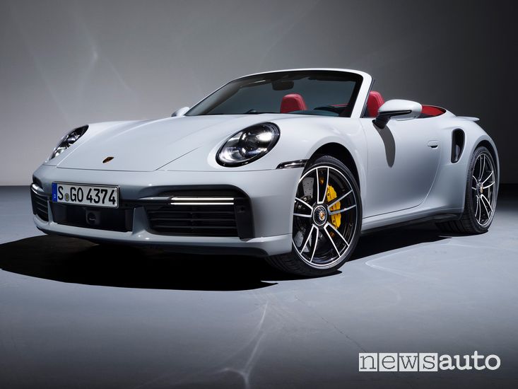 Vista di profilo Porsche 911 Turbo S Cabriolet