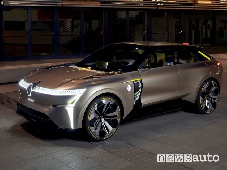 Vista di profilo Renault Morphoz concept-car Travel