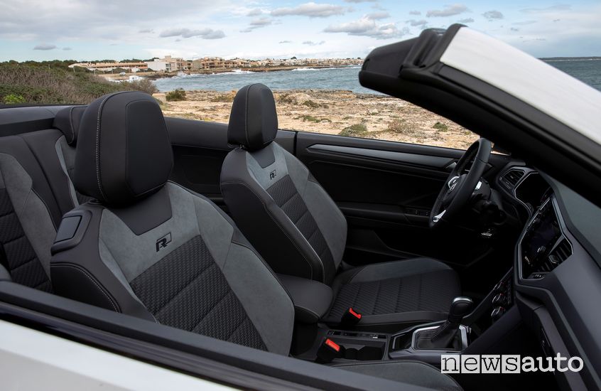 Sedili anteriori abitacolo Volkswagen T-Roc Cabriolet R-Line bianca