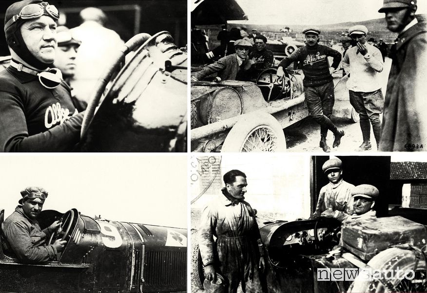 Giuseppe Campari, Antonio Ascari, Ugo Sivocci, Enzo Ferrari