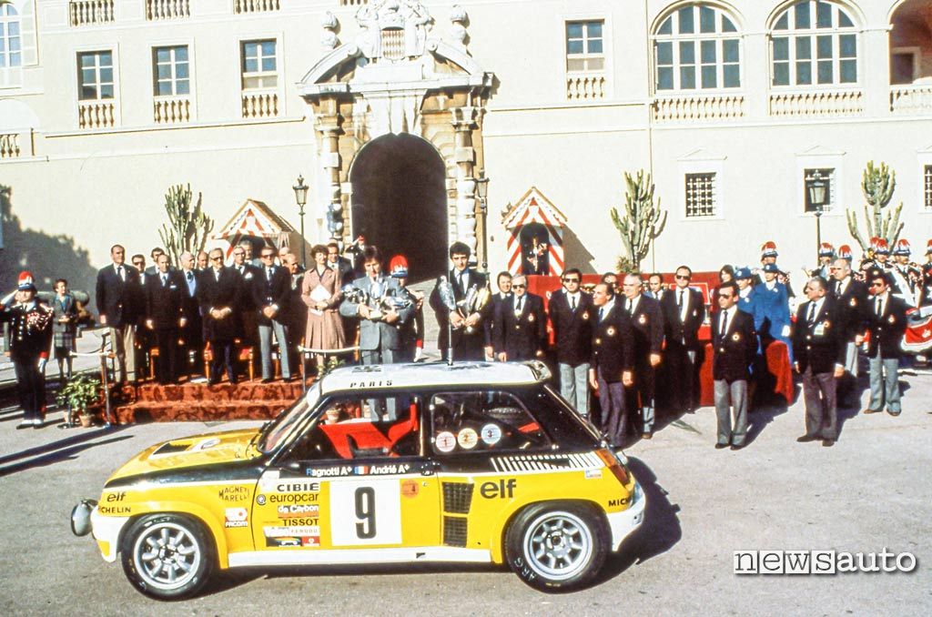 La Renault 5 Turbo di Ragnotti dopo la vittoria al Rally di Montecarlo 1981