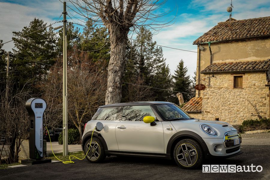Ricarica dalla colonnina RePower Mini Cooper SE elettrica
