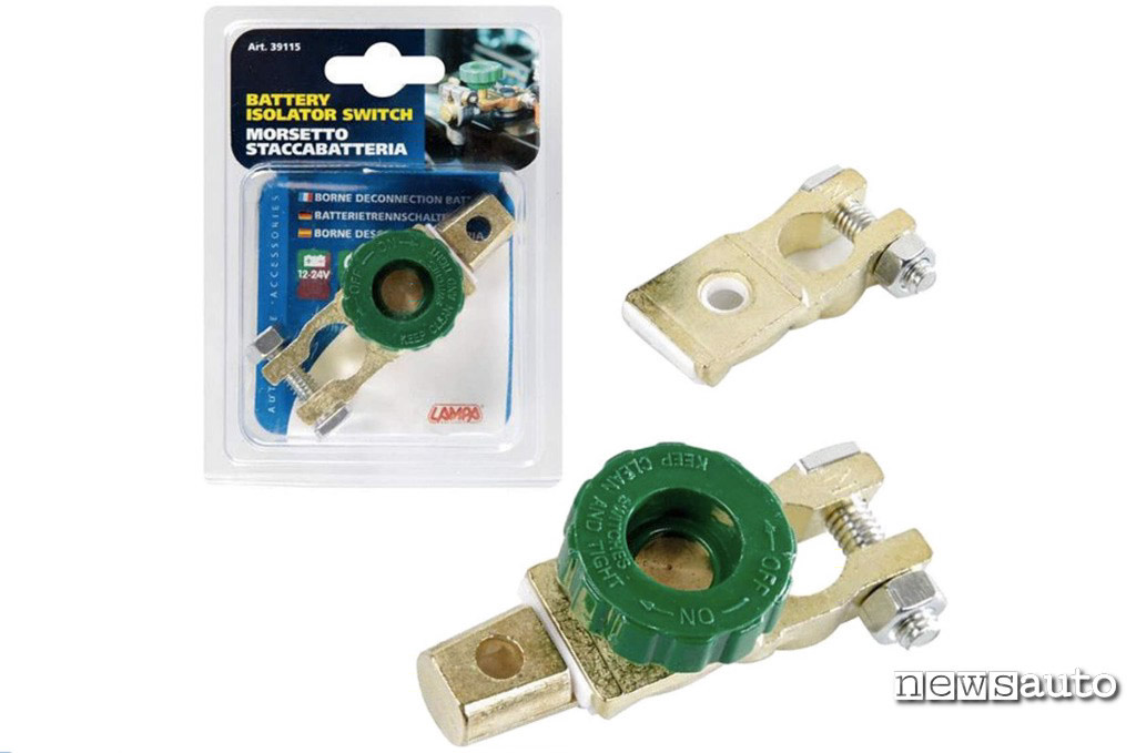 Morsetto stacca batteria Lampa per evitare che la batteria si scarichi