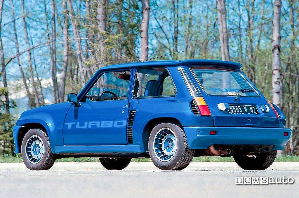 Renault 5 turbo 1980 blu vista posteriore