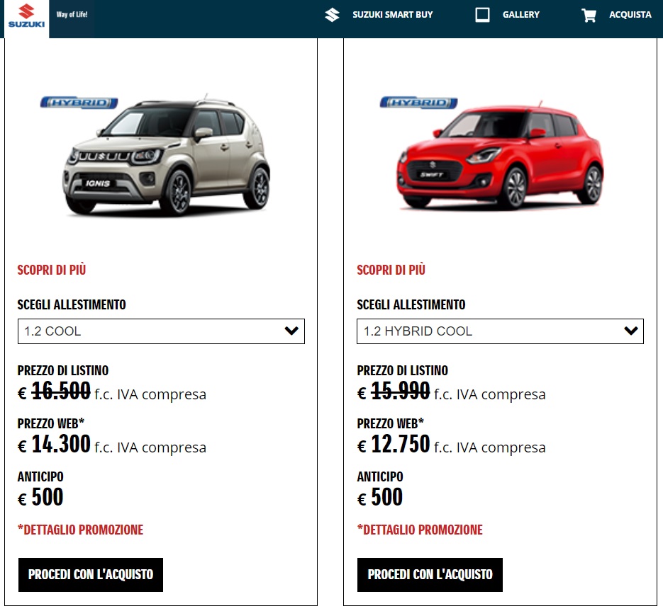 Finanziamento Suzuki per acquisto online con Smart Buy