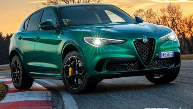 Vista di profilo Alfa Romeo Stelvio Quadrifoglio
