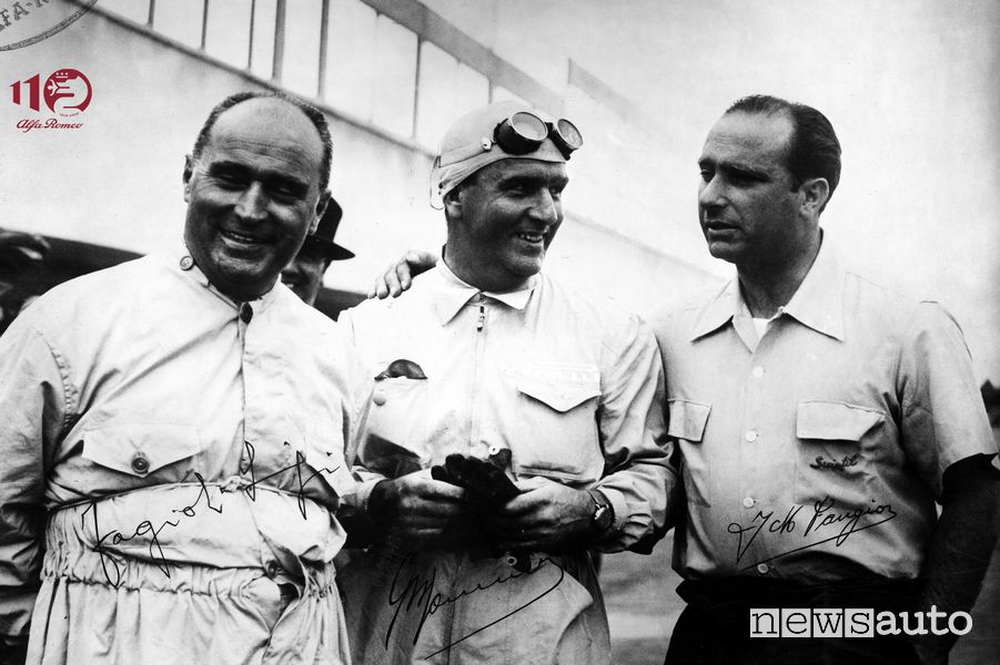 Fagioli, Farina, Fangio, piloti Alfa Romeo in Formula 1 nel 1951