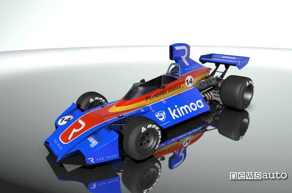La Brabham BT44B guidata da Fernando Alonso al TheRace Legends Trophy