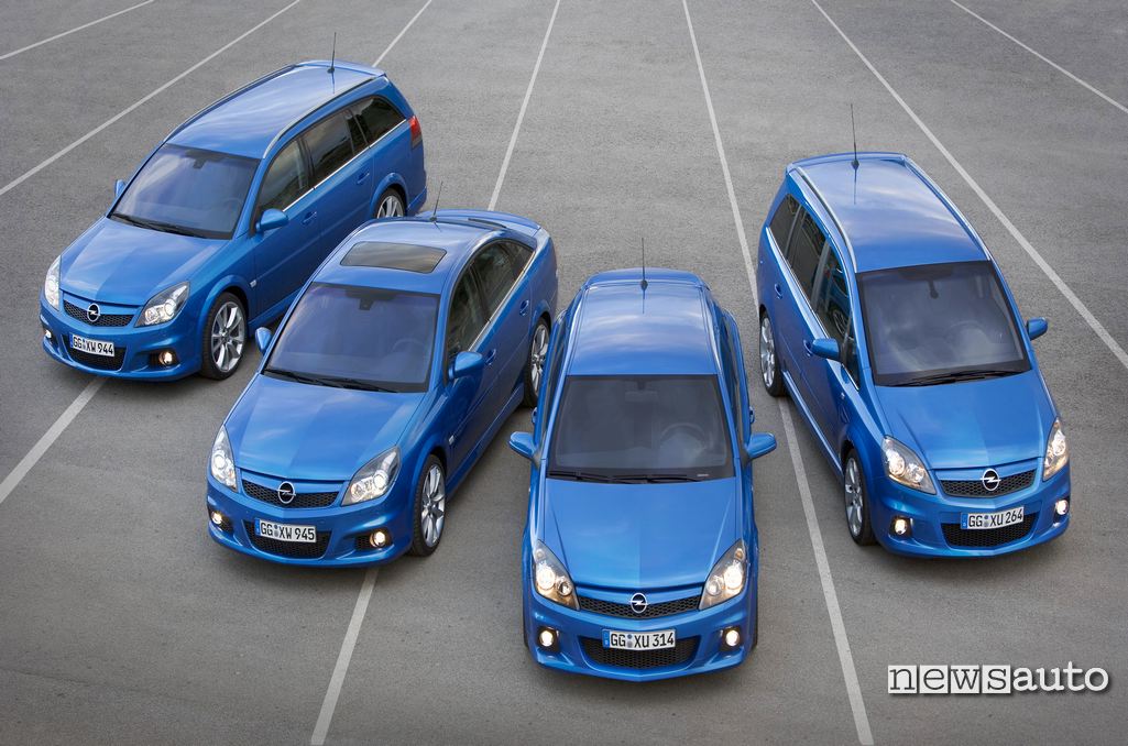 Gamma Opel OPC 2005: Vectra SW, Vectra berlina, Astra GTC, Zafira