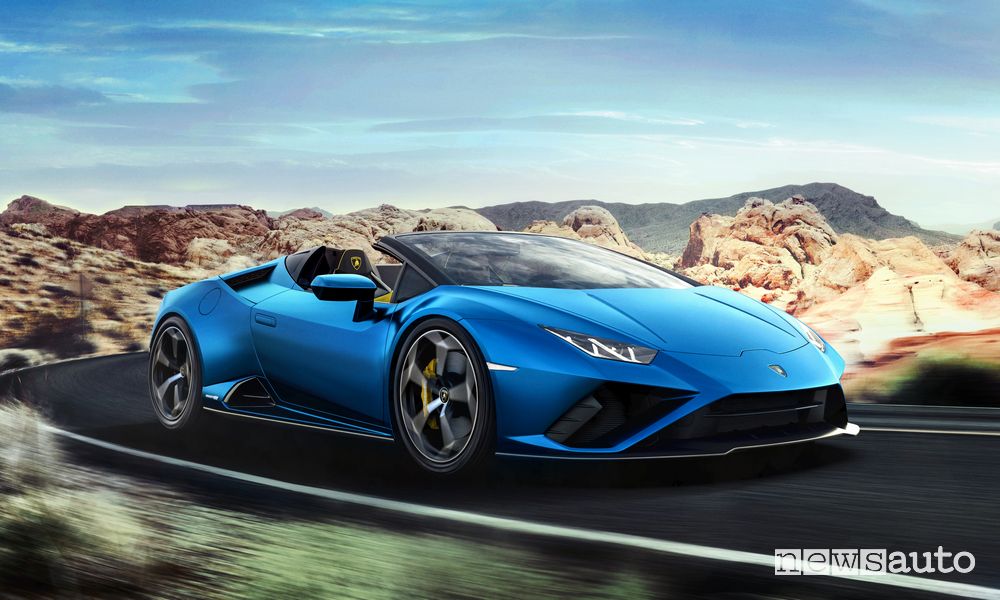 Vista di profilo Lamborghini Huracán EVO RWD Spyder