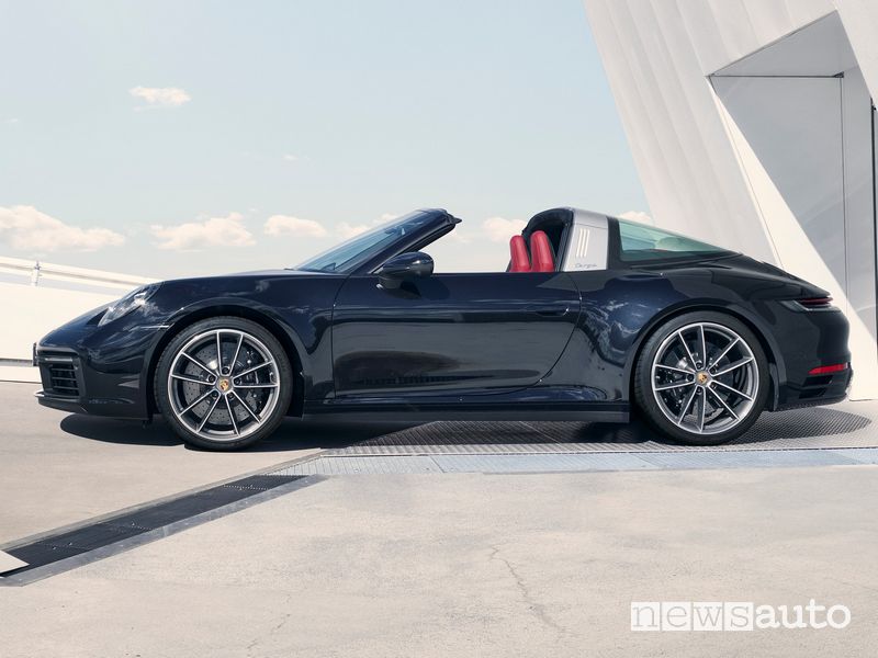 Vista laterale Porsche 911 Targa 4S