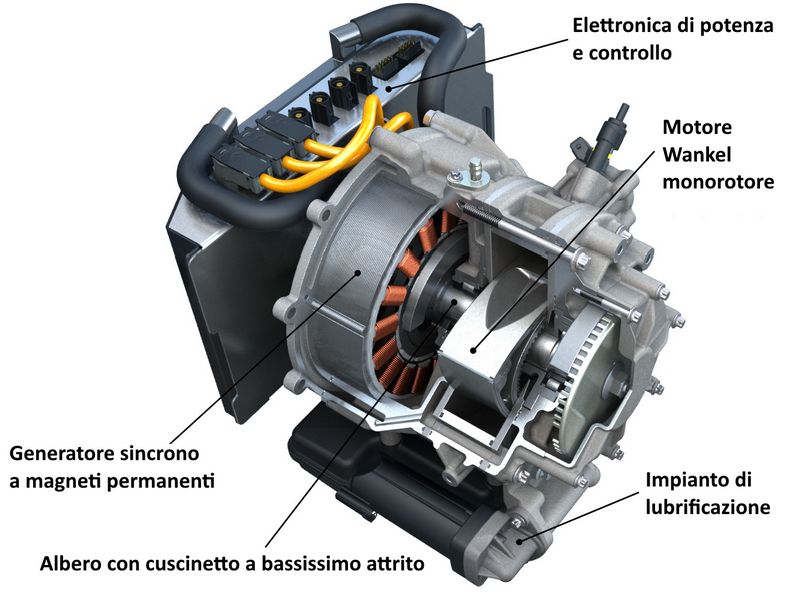 Motore rotativo Wankel usato come range extender
