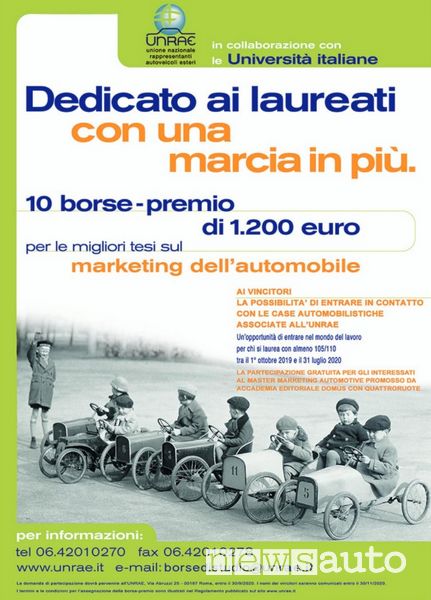 Locandina Borse di studio UNRAE 2020
