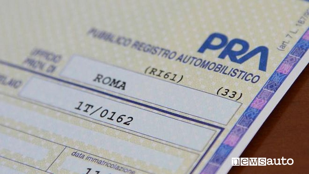 PRA pubblico registro automobilistico  registrano il fermo amministrativo