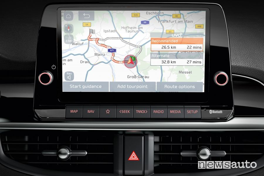 Navigatore schermo touch screen nuova Kia Picanto