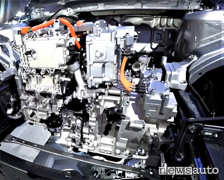 Gruppo motore elettrico + wankel per ricarica che arriverà in futuro sulla Mazda MX-30