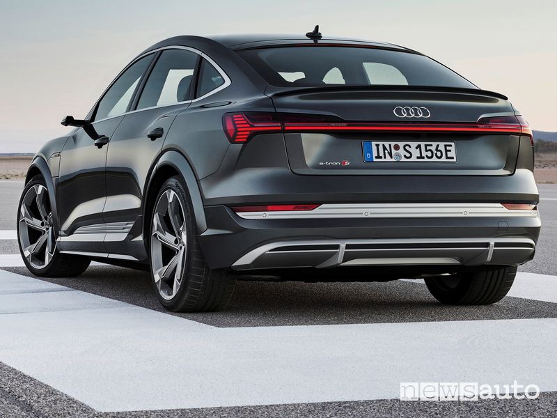 Vista posteriore Audi e-tron S Sportback
