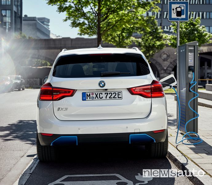 BMW iX3 SUV elettrico in ricarica