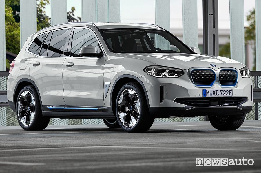 Vista di profilo BMW iX3 SUV elettrico