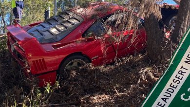 Incidente durante un test drive, Ferrari F40 distrutta