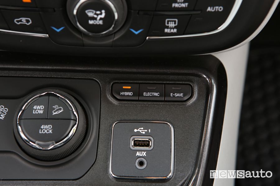 Modalità di guida abitacolo Jeep Compass 4xe Limited ibrida plug-in