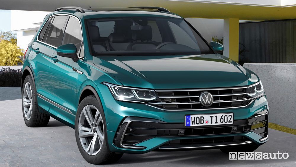 Vista anteriore Volkswagen Tiguan 2021 R Line
