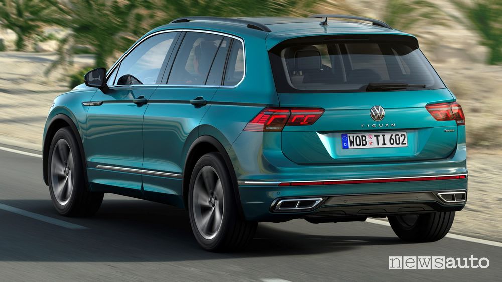 Vista posteriore Volkswagen Tiguan 2021 R Line