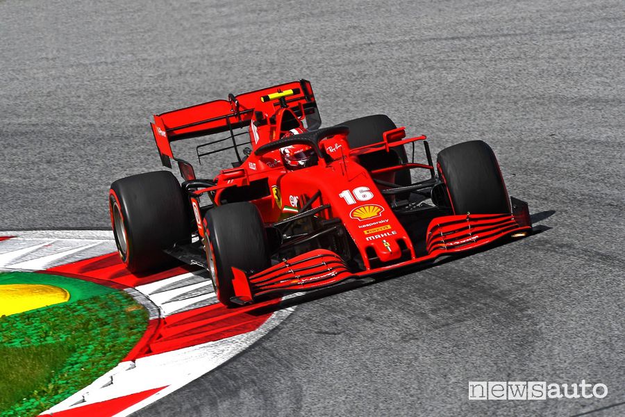 Leclerc Ferrari 2° posto Gp d'Austria F1 2020