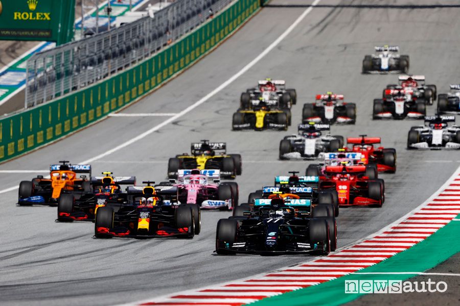 partenza del Gp d'Austria di F1 2020