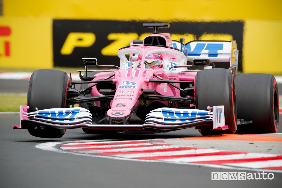 Qualifiche Gp d'Ungheria Racing Point Mercedes rosa