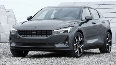 Vista di profilo Polestar 2