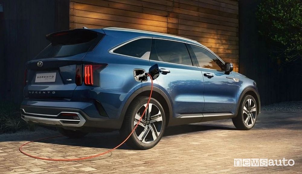 Operazione di ricarica Kia Sorento ibrida plug-in PHEV
