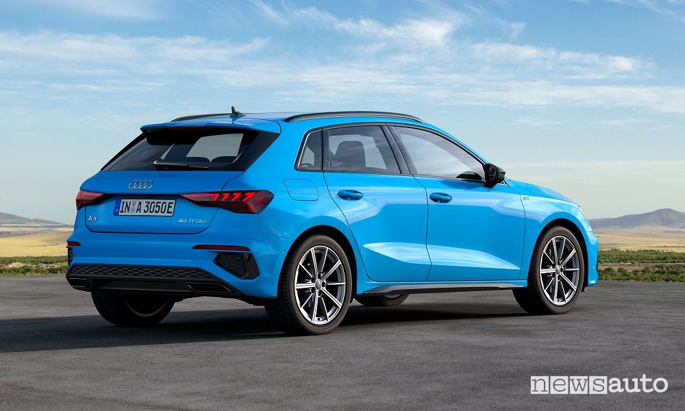 Vista posteriore Audi A3 Sportback 40 TFSI e