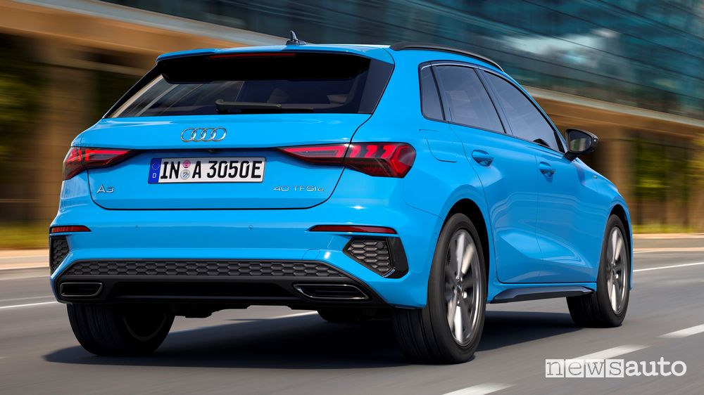 Vista posteriore Audi A3 Sportback 40 TFSI e