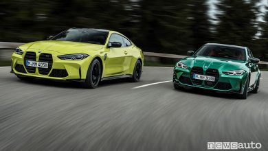 Vista anteriore BMW M3 e BMW M4 Competition