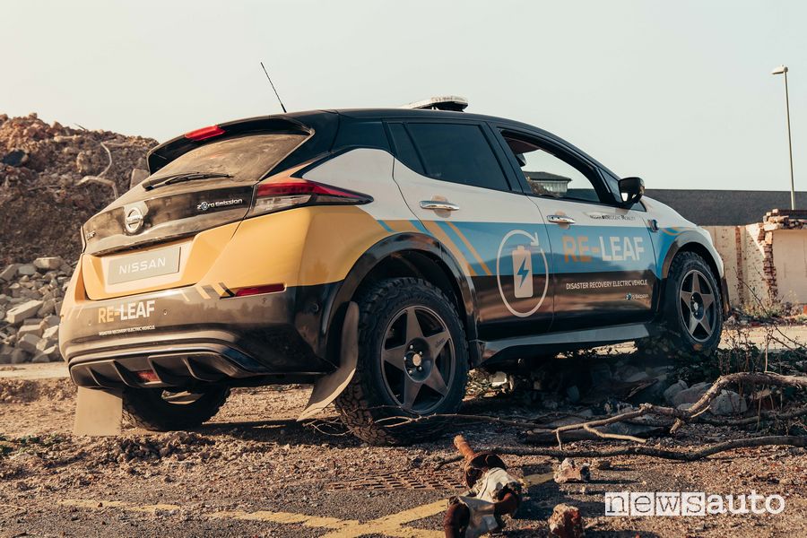 Vista posteriore Nissan RE-LEAF