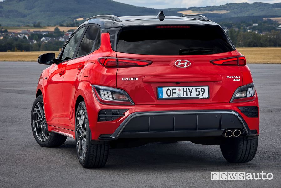 Vista posteriore nuova Hyundai Kona N Line