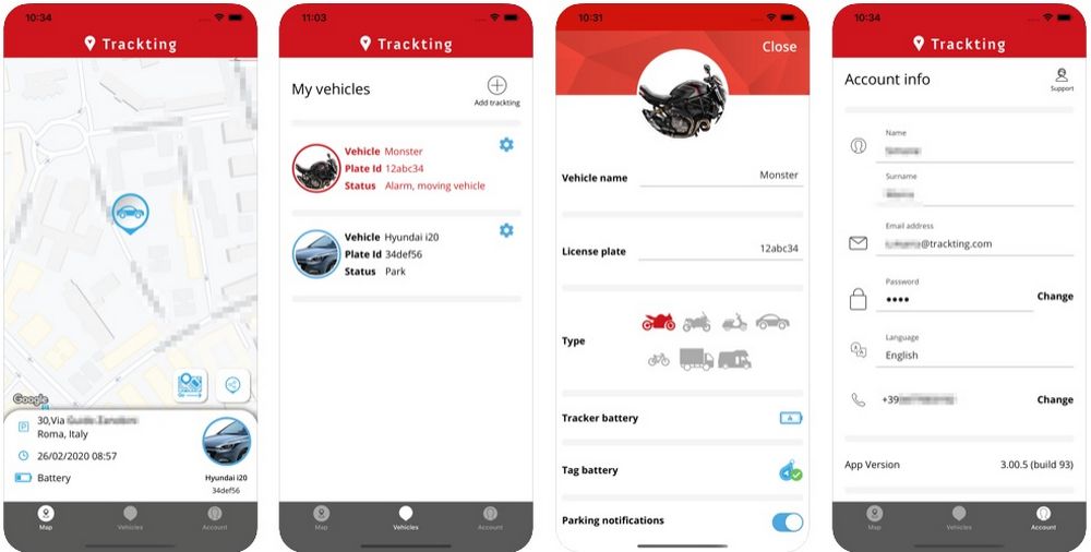 Antifurto per biciclette elettriche, come funziona Trackting Evo App iOS