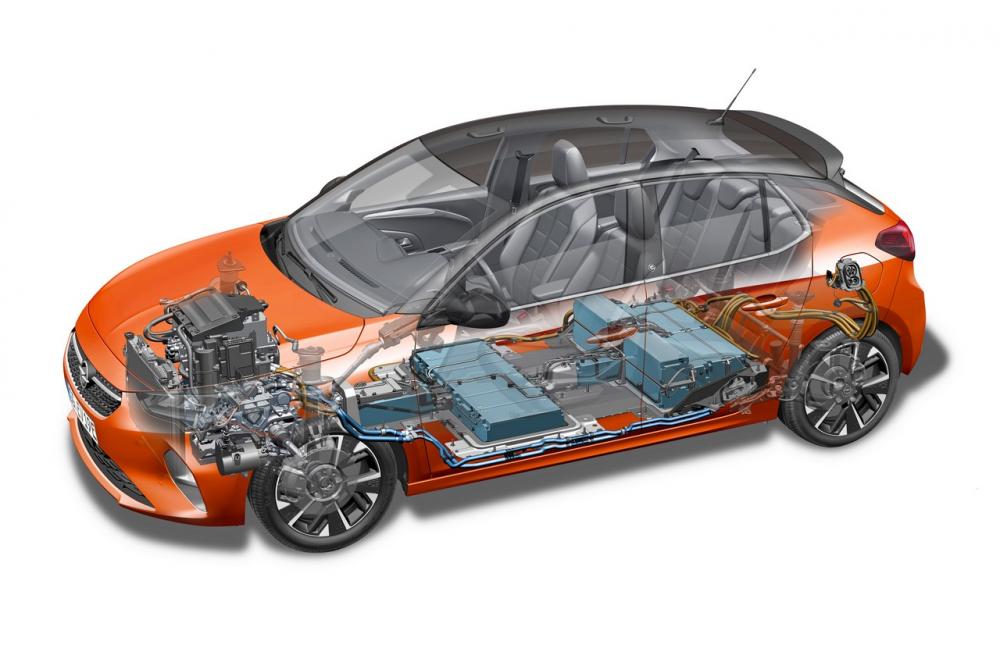 Batteria elettrica di trazione della Opel Corsa-e elettrica