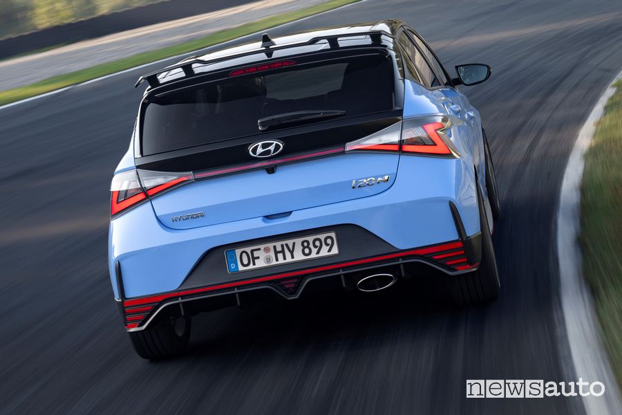 Hyundai i20 N inserimento in curva in pista
